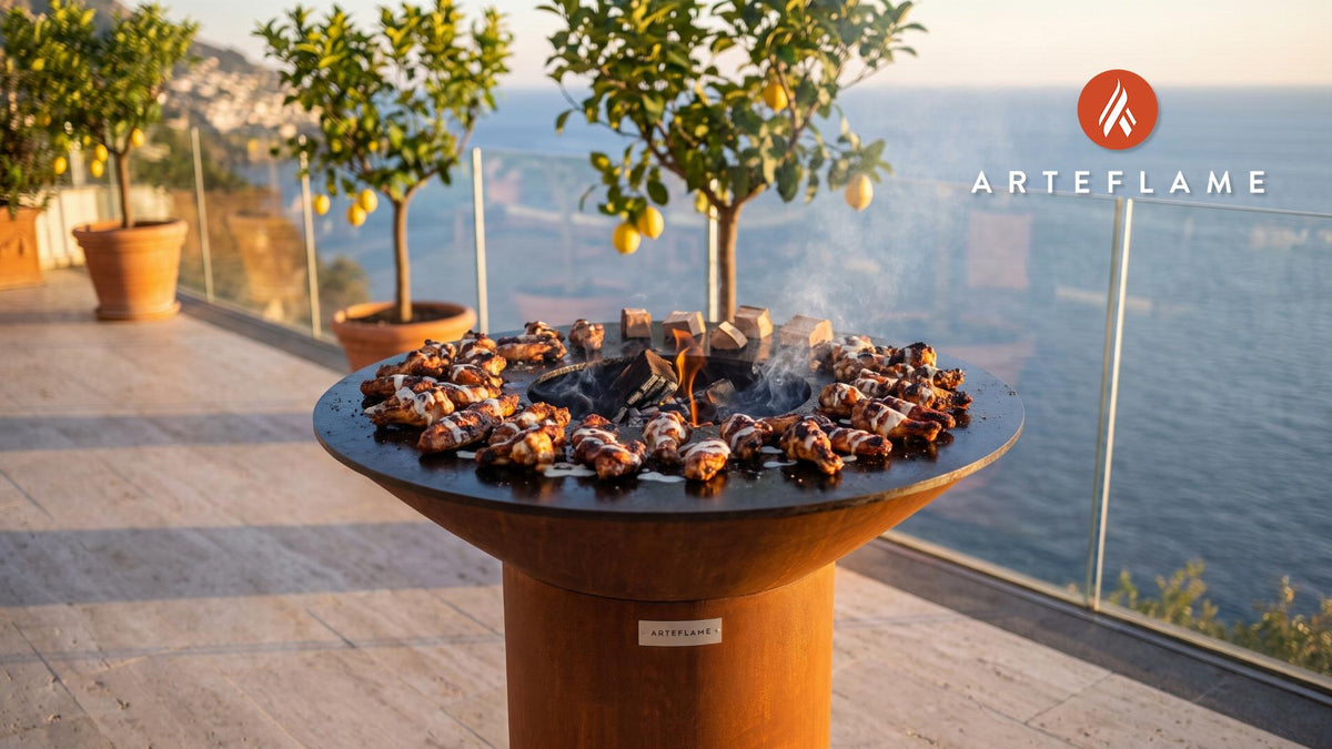 Applewood Smoked Chicken Wings (Alabama Spiced) cooking on an Arteflame grill