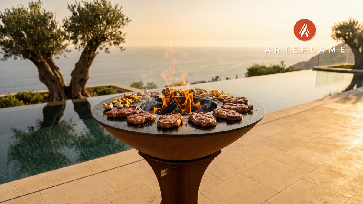 Juicy Grilled Pork Steaks (German Beer Marinade) cooking on an Arteflame grill