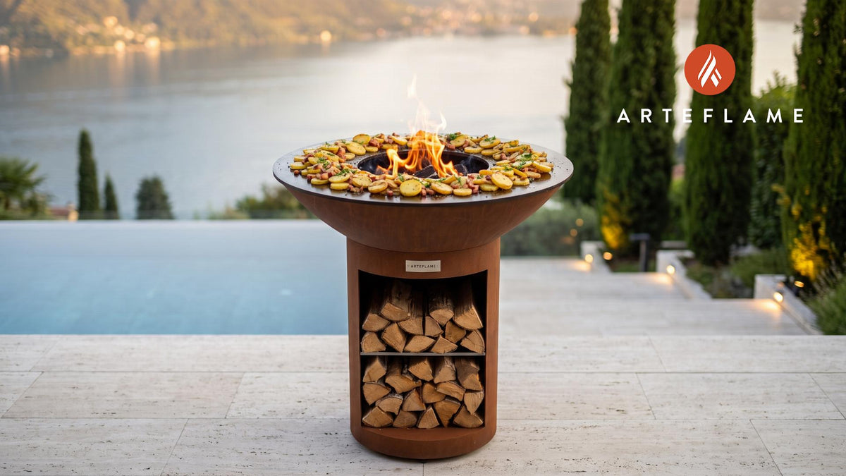 Crispy Bratkartoffeln (Authentic German Style) cooking on an Arteflame grill