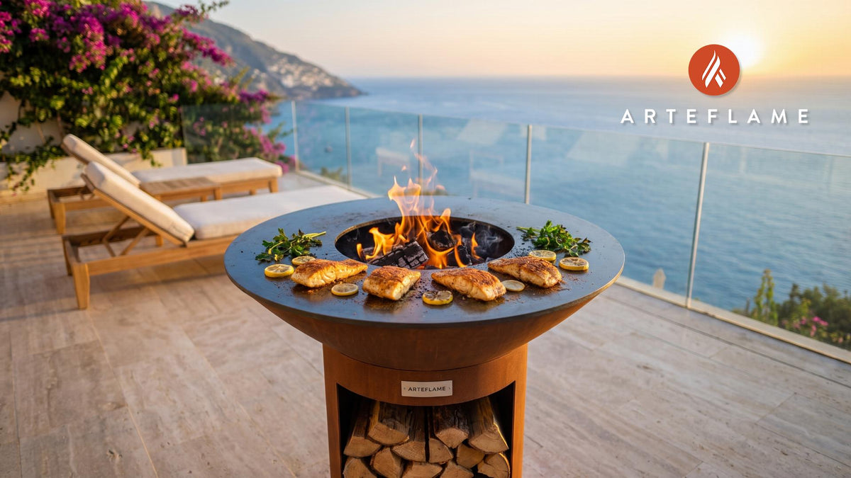 Grilled Grouper (Alabama Gulf Coast Style) cooking on an Arteflame grill