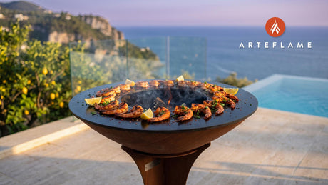 Firecracker Grilled Shrimp (Alabama Style) cooking on an Arteflame grill