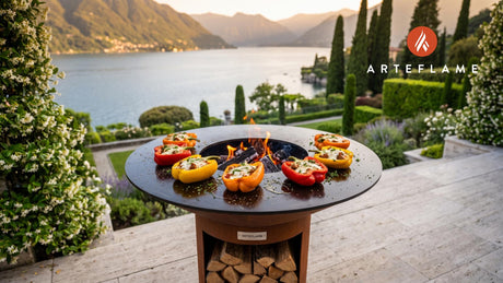 Grilled Stuffed Peppers cooking on an Arteflame grill
