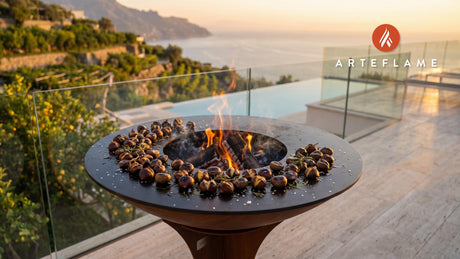 Grilled Chestnuts with Rosemary & Sea Salt (Italian Style) cooking on an Arteflame grill