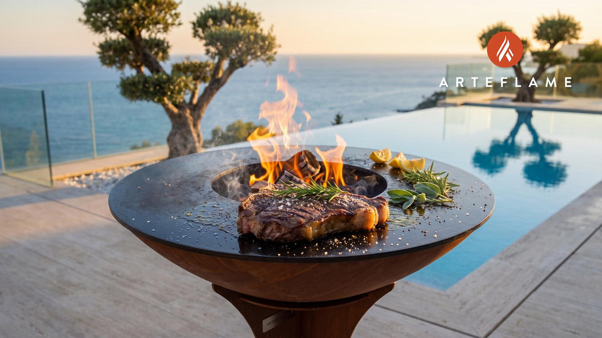 Bistecca alla Fiorentina cooking on an Arteflame grill