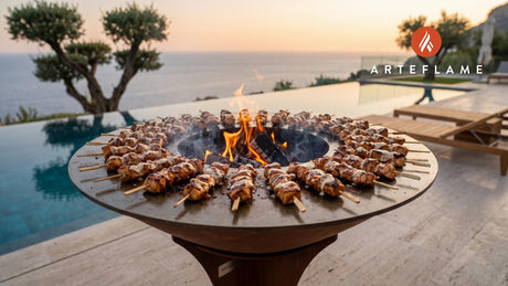 Grilled Chicken Skewers (Alabama White BBQ Style) cooking on an Arteflame grill
