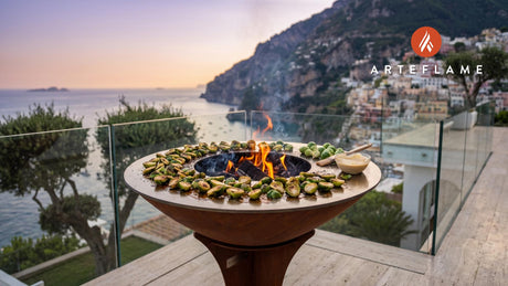 Grilled Brussels Sprouts cooking on an Arteflame grill