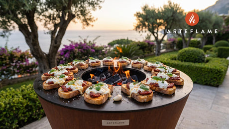 Grilled 'Nduja Crostini (Spicy Italian Style) cooking on an Arteflame grill