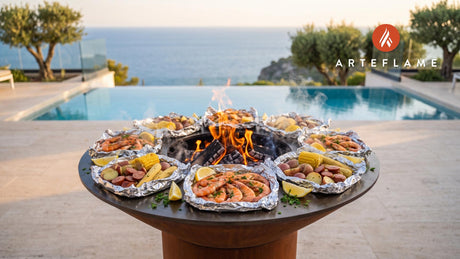 Seafood Boil Grill Packets (Alabama Gulf Style) cooking on an Arteflame grill