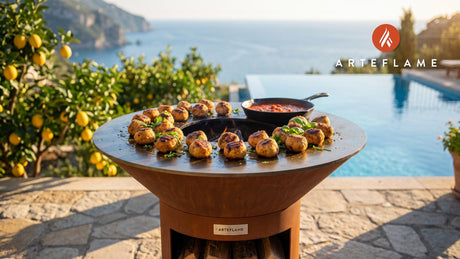 Polpette di Pane cooking on an Arteflame grill