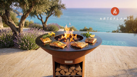 Wood-Fired Alaska Rockfish cooking on an Arteflame grill