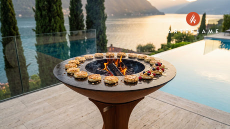 Grilled Ricotta Cakes cooking on an Arteflame grill