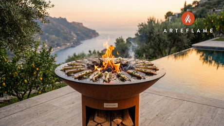 Grilled Alaska Razor Clams cooking on an Arteflame grill