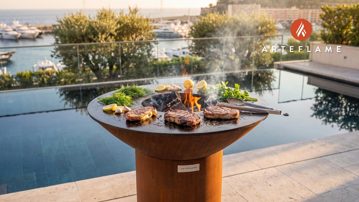 Grilled Pike Steaks cooking on an Arteflame grill