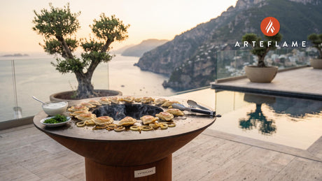 Grilled Polish Pierogi cooking on an Arteflame grill