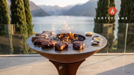 Grilled Whale Steaks (Alaska Inuit Style) cooking on an Arteflame grill