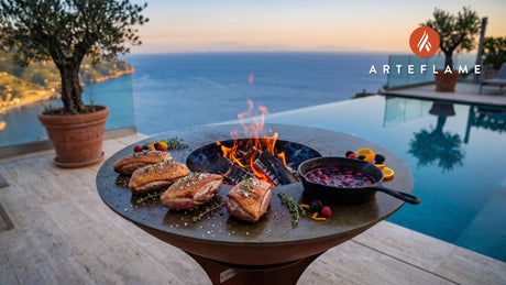 Grilled Duck Breast with Berry Glaze (Alaska Style) cooking on an Arteflame grill