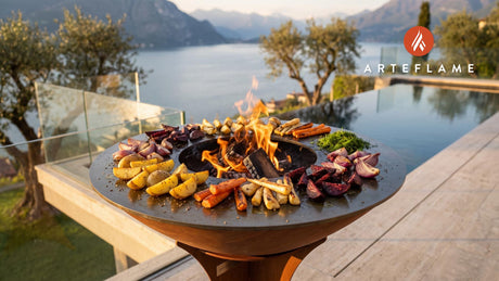 Crispy Roasted Root Vegetables (Polish Style) cooking on an Arteflame grill