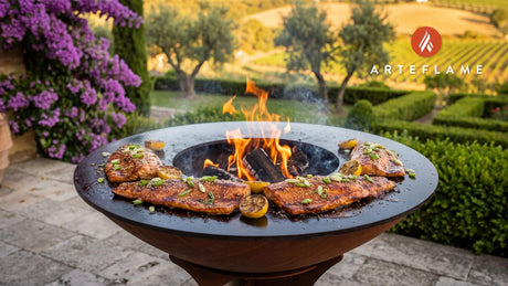 Grilled Steelhead Trout cooking on an Arteflame grill