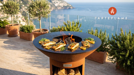 Grilled Lingcod cooking on an Arteflame grill