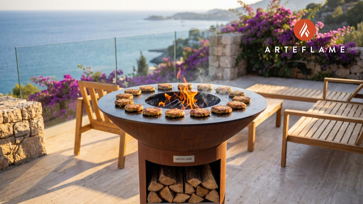 Crispy Grilled Buckwheat Patties (Polish Style) cooking on an Arteflame grill