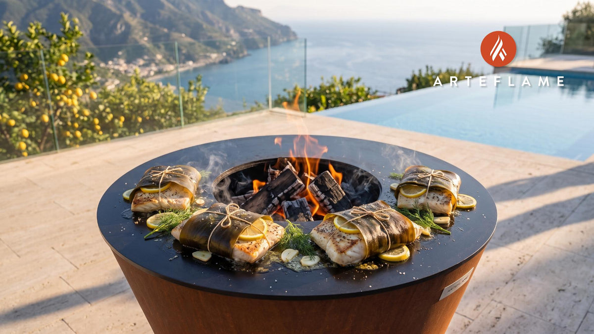 Grilled Halibut cooking on an Arteflame grill