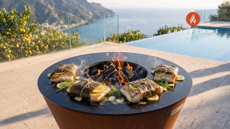 Grilled Halibut cooking on an Arteflame grill