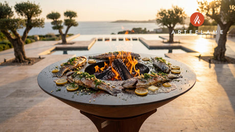Grilled Trout with Herbs (Polish Style) cooking on an Arteflame grill