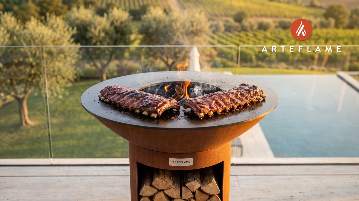 Tender BBQ Ribs (Arizona Roadhouse Style) cooking on an Arteflame grill