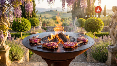 Grilled Pork Chops cooking on an Arteflame grill