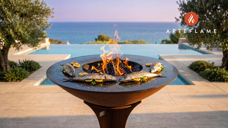 Grilled Mackerel with Lemon (Polish Style) cooking on an Arteflame grill