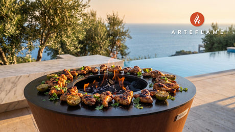 Tequila Lime Grilled Chicken Wings (Arizona Style) cooking on an Arteflame grill