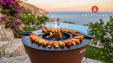 Grilled Peppers (Arizona Desert Sunset Style) cooking on an Arteflame grill