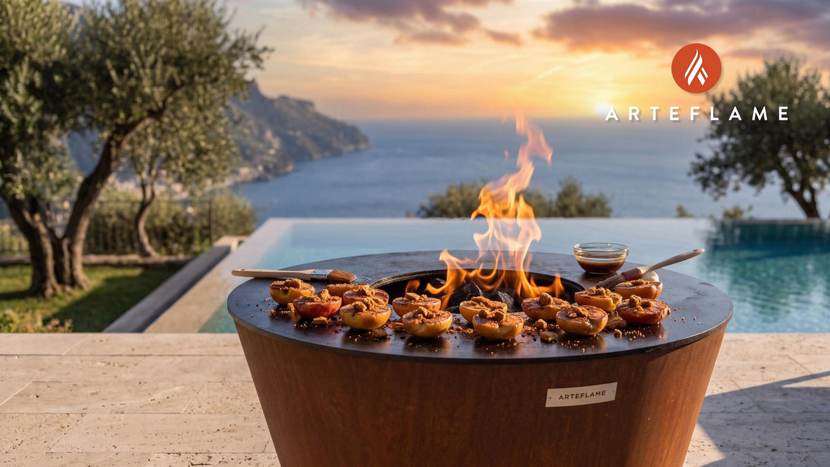 Grilled Spiced Apples (Dutch Speculaas Style) cooking on an Arteflame grill