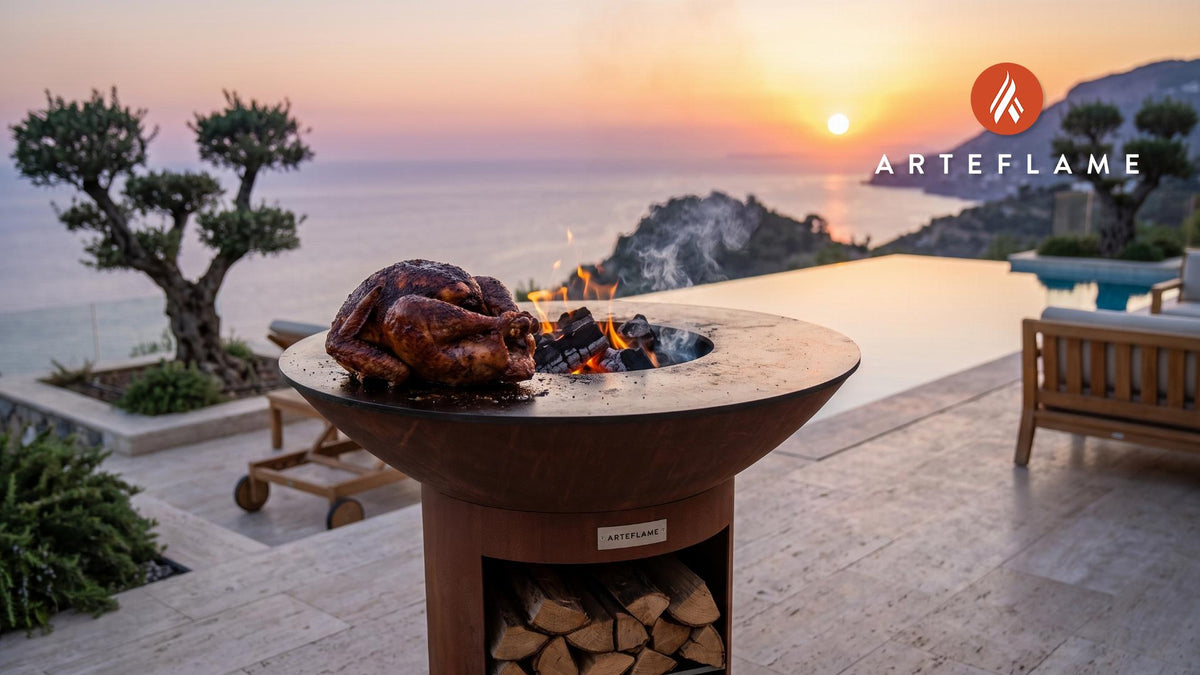 Smoked Turkey Breast (Arizona Ironwood Style) cooking on an Arteflame grill