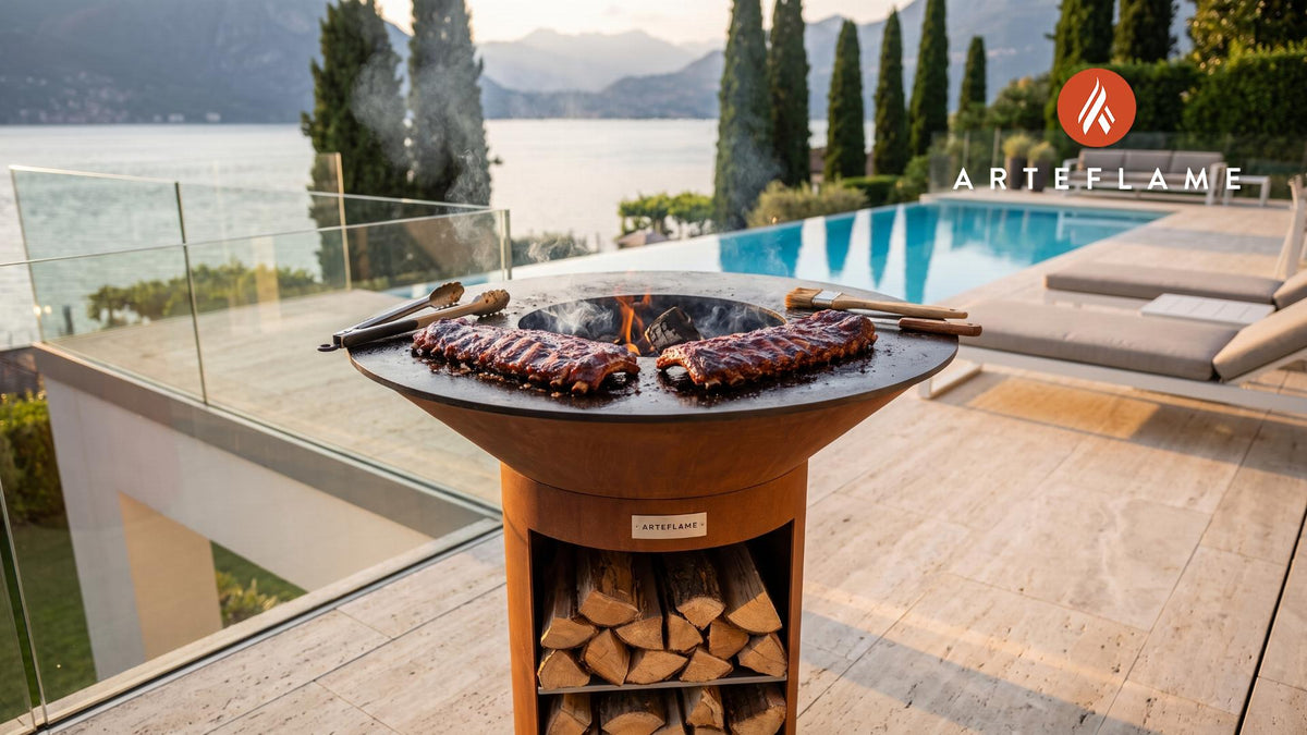 Tender Grilled Spare Ribs (Dutch Bock Beer) cooking on an Arteflame grill
