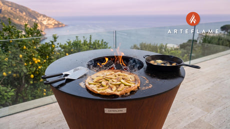 Dutch Apple Pancakes cooking on an Arteflame grill