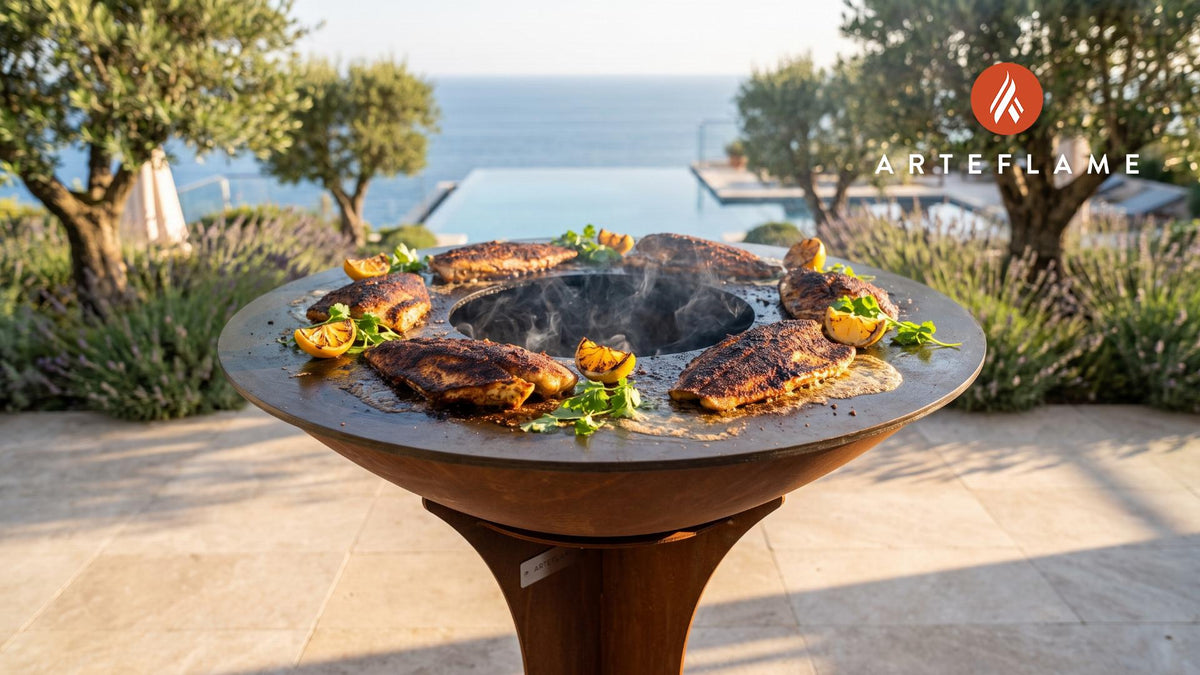 Southwest Blackened Catfish (Arizona Style) cooking on an Arteflame grill