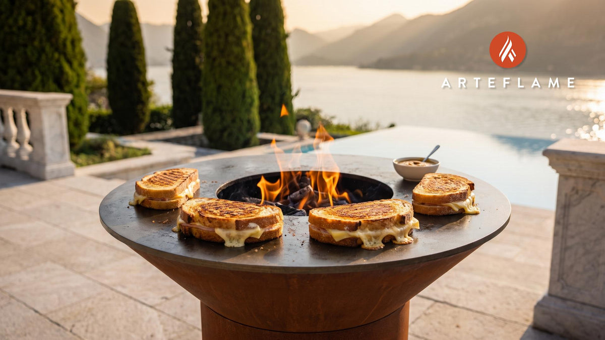 Dutch Cheese Toasties cooking on an Arteflame grill