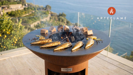 Smoked Mackerel Fillets (Dutch Style) cooking on an Arteflame grill
