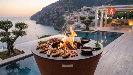 Grilled Bananas with Pepernoten (Dutch Style) cooking on an Arteflame grill
