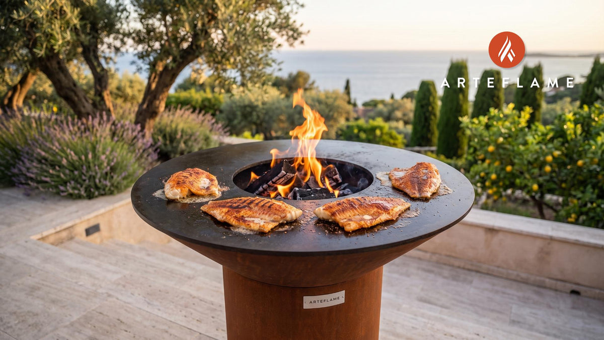 Grilled Tilapia (Arizona Sunset Style) cooking on an Arteflame grill