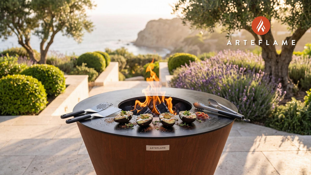 Grilled Avocados cooking on an Arteflame grill
