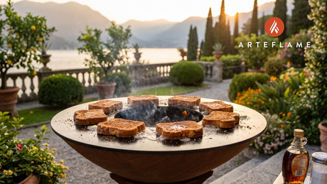 Crispy Speculaas French Toast (Dutch Style) cooking on an Arteflame grill