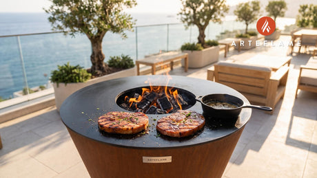 Honey Glazed Ham Steaks (Arkansas Style) cooking on an Arteflame grill