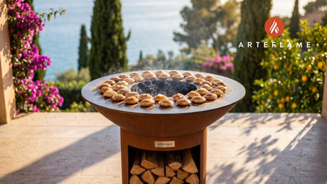 Dutch Poffertjes cooking on an Arteflame grill