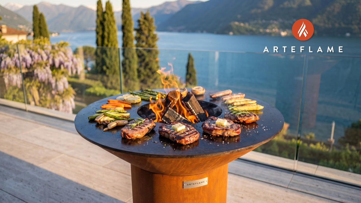 Grilled Venison Backstrap (Arkansas Style) cooking on an Arteflame grill