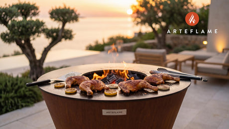 Sweet Tea Brined Chicken Quarters (Arkansas Style) cooking on an Arteflame grill