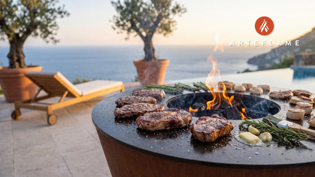Seared Iberian Pork Secreto cooking on an Arteflame grill