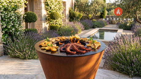 Grilled Octopus cooking on an Arteflame grill