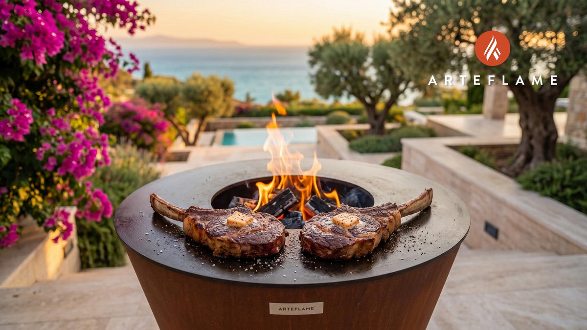 Bone-In Ribeye with Smoked Paprika Butter (Spanish Style) cooking on an Arteflame grill